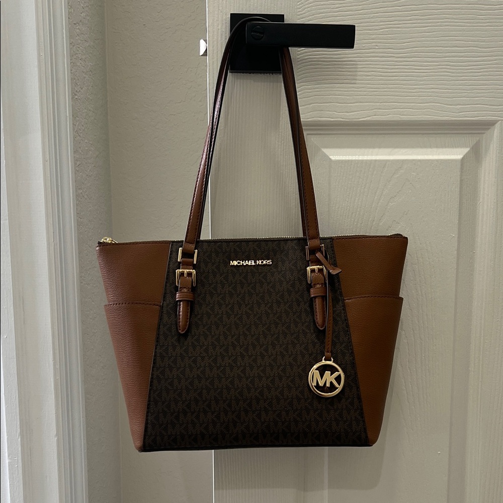 MICHAEL KORS Leather Top-Zip Tote Bag